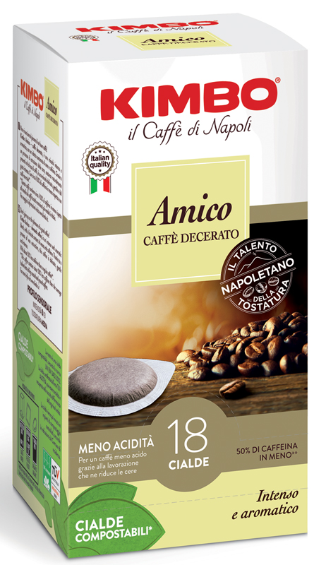 KIMBO AMICO CAFFE' TORREFATTO E DECERATO 18 CIALDE 7 G - Farmacia Mastrangelo 