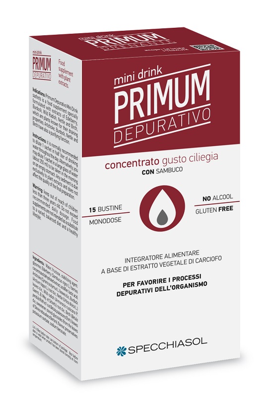 PRIMUM DEPURATIVO MINIDRINK CILIEGIA 15 STICK DA 10 ML - Farmacia Mastrangelo 
