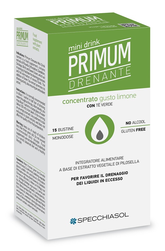 PRIMUM DRENANTE MINIDRINK LIMONE 15 STICK DA 10 ML - Farmacia Mastrangelo 