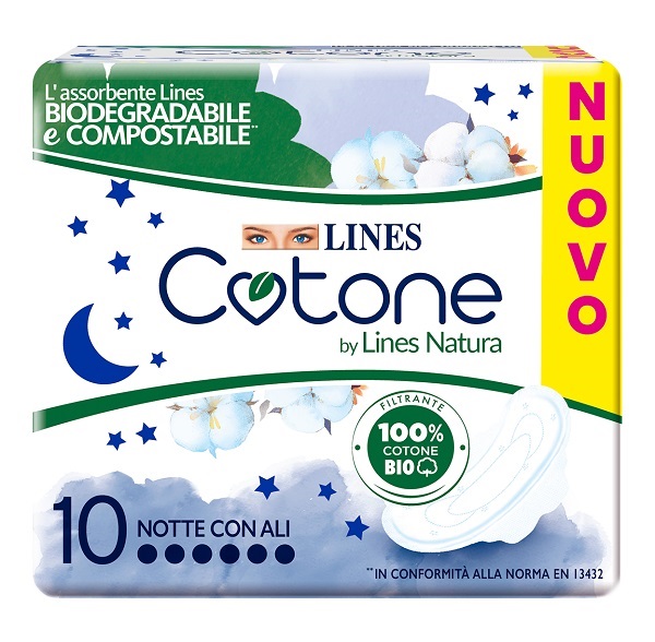 LINES COTONE BIO ULTRA NOTTE 10 PEZZI - Farmacia Mastrangelo 