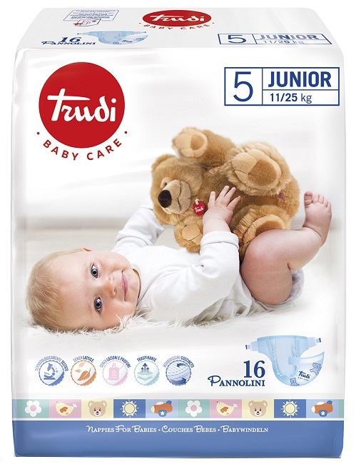 TRUDI BABY CARE PANNOLINO BAMBINI JUNIOR 11/25 KG 16 PEZZI - Farmacia Mastrangelo 