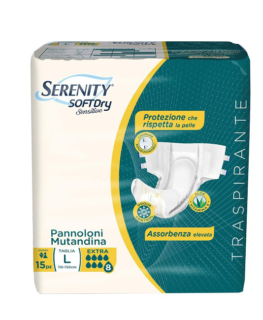 PANNOLONE MUTANDINA SERENITY SD SENSITIVE EXTRA L 15 PEZZI - Farmacia Mastrangelo 