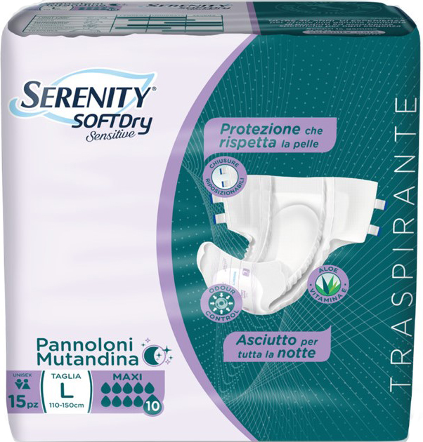PANNOLONE MUTANDINA SERENITY SD SENSITIVE MAXI L 15 PEZZI - Farmacia Mastrangelo 
