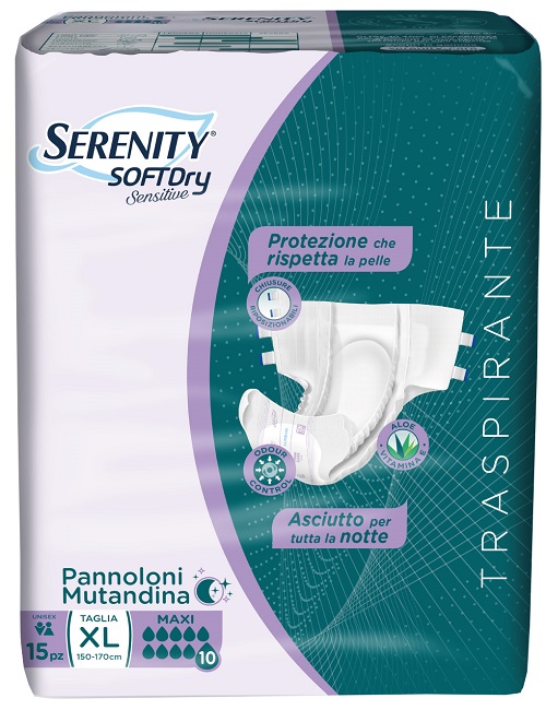 PANNOLONE MUTANDINA SERENITY SD SENSITIVE MAXI XL 15 PEZZI - Farmacia Mastrangelo 