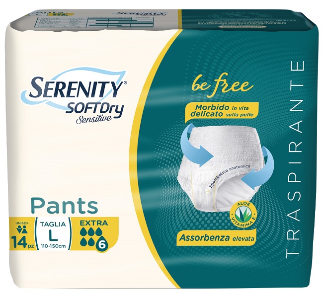 SERENITY PANTS SD SENSITIVE BE FREE EXTRA L 14 PEZZI - Farmacia Mastrangelo 
