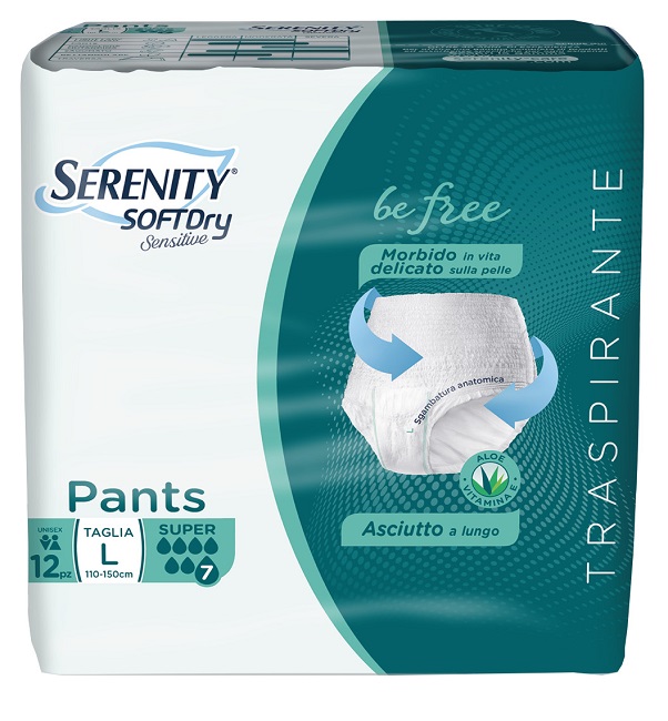SERENITY PANTS SD SENSITIVE BE FREE SUPER L 12 PEZZI - Farmacia Mastrangelo 