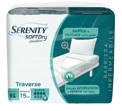 SERENITY TRAVERSA SD SENSITIVE SUPER 60X90 CM 15 PEZZI - Farmacia Mastrangelo 