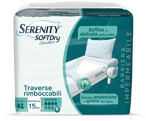 SERENITY TRAVERSA SD SENSIIVE SUPER 80X180 CM 15 PEZZI - Farmacia Mastrangelo 