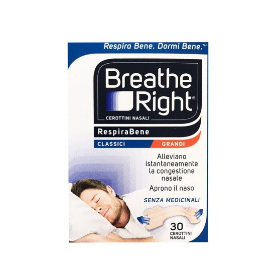 CEROTTI NASALI BREATHE RIGHT CLASSICI GRANDI 30 PEZZI - Farmacia Mastrangelo 