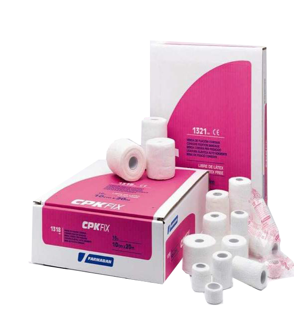 FARMABAN CPK FIX LATEX FREE 10CM X 20M BENDA ELASTICA COESIVA DI FISSAZIONE LATEX FREE DISPENSER BOX 16 PEZZI - Farmacia Mastrangelo 