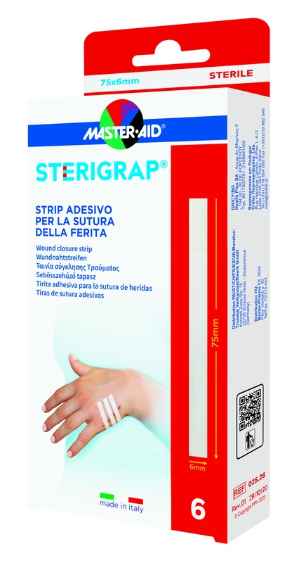 MASTER-AID STERIGRAP STRIP ADESIVO SUTURA FERITE 75X6 MM 6 PEZZI - Farmacia Mastrangelo 