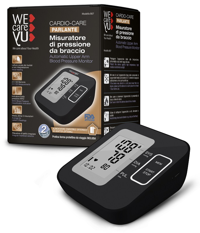 MISURATORE DI PRESSIONE DA BRACCIO PARLANTE WECAREYU CARDIO CARE - Farmacia Mastrangelo 
