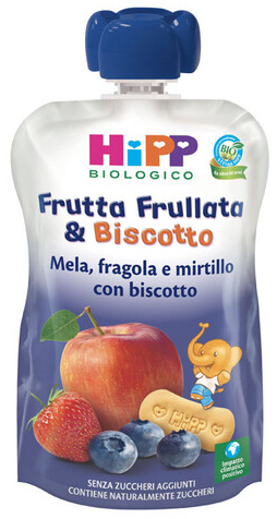 HIPP BIO FRUTTA FRULL&BISCOTTO MELA FRAGOLA MIRTILLO BISCOTTO 90 G - Farmacia Mastrangelo 