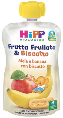 HIPP BIO FRUTTA FRULLATA&BISCOTTO MELA BANANA BISCOTTO 90 G - Farmacia Mastrangelo 