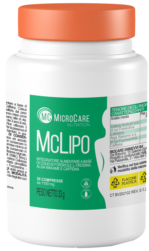 MICROCARE NUTRITION MC LIPO 30 COMPRESSE DA 1100 MG - Farmacia Mastrangelo 