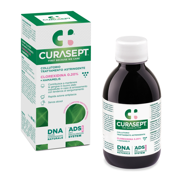 CURASEPT COLLUTORIO ADS DNA TRATTAMENTO ASTRINGENTE 200 ML + CAMPIONE OMAGGIO DENTIFRICIO ASTRINGENTE 6 ML - Farmacia Mastrangelo 