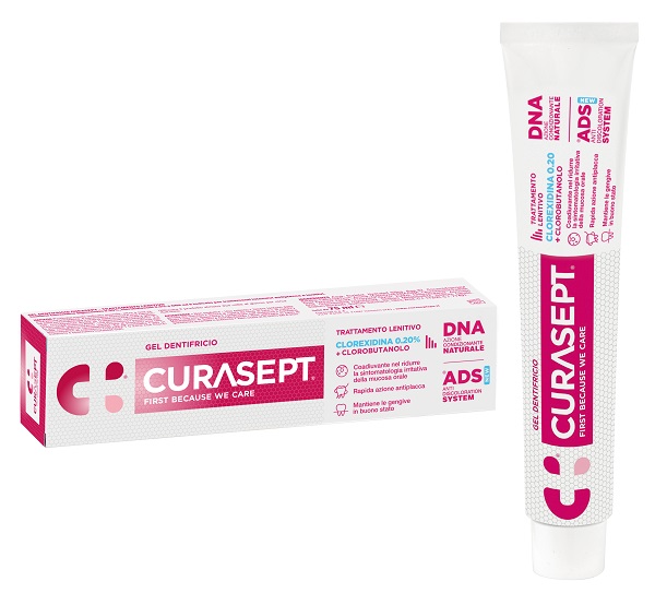 CURASEPT GEL DENTIFRICIO ADS DNA TRATTAMENTO LENITIVO 75 ML - Farmacia Mastrangelo 