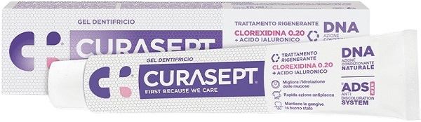 CURASEPT GEL DENTIFRICIO ADS DNA TRATTAMENTO RIGENERANTE 75 ML - Farmacia Mastrangelo 