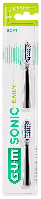 GUM SONIC DAILY SPAZZOLINO BATTERIA REFILL BLACK 2 PEZZI - Farmacia Mastrangelo 