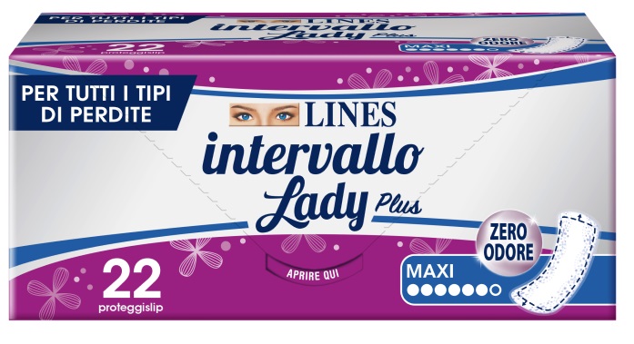 PROTEGGISLIP LINES INTERVALLO LADY PLUS MAXI 22 PEZZI - Farmacia Mastrangelo 