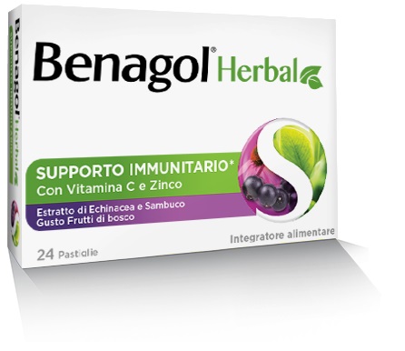 BENAGOL HERBAL FRUTTI DI BOSCO 24 PASTIGLIE - Farmacia Mastrangelo 
