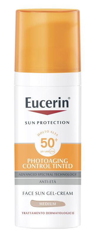 EUCERIN SUN PHOTOAGING CONTROL TINTED GEL CREME SPF50+ MEDIUM 50 ML - Farmacia Mastrangelo 