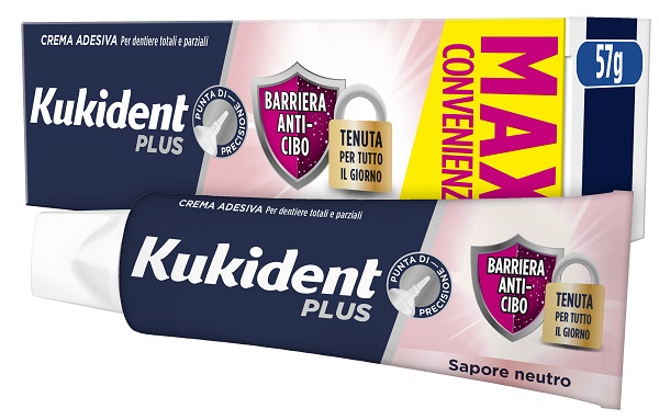 KUKIDENT PLUS BARRIERA ANTI-CIBO NEUTRO CREMA ADESIVA DENTIERE 57 G - Farmacia Mastrangelo 