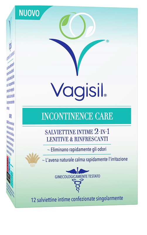 VAGISIL INCONTINENCE CARE SALVIETTINE INTIME 2IN1 LENITIVE & RINFRESCANTI 12 PEZZI - Farmacia Mastrangelo 