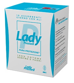 LADY PRESTERIL ASSORBENTI GIORNO CON ALI RIPIEGATI BIODEGRADABILI 10 PEZZI - Farmacia Mastrangelo 
