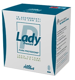 LADY PRESTERIL ASSORBENTI NOTTE CON ALI RIPIEGATI BIODEGRADABILI 10 PEZZI - Farmacia Mastrangelo 