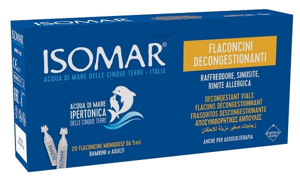 ISOMAR FLACONCINI DECONGESTIONANTI SOLUZIONE IPERTONICA 20 FLACONCINI 5 ML - Farmacia Mastrangelo 