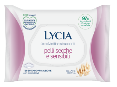 LYCIA SALVIETTINE STRUCCANTI PELLI SECCHE E SENSIBILI 20 PEZZI - Farmacia Mastrangelo 