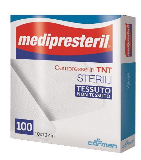 GARZA COMPRESSA MEDIPRESTERIL TNT 10X10CM 100 PEZZI - Farmacia Mastrangelo 