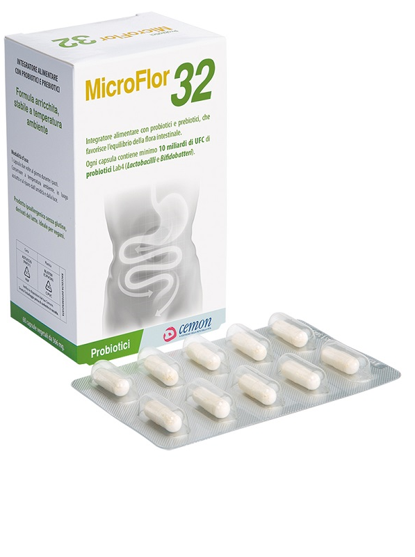 MICROFLOR 32 60 CAPSULE VEGETALI - Farmacia Mastrangelo 