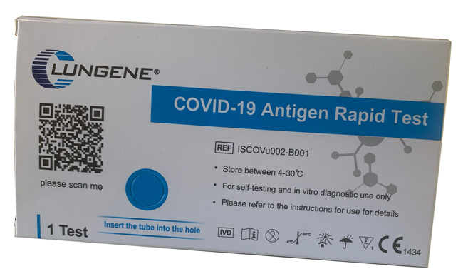 TEST ANTIGENICO RAPIDO COVID-19 CLUNGENE AUTODIAGNOSTICO DETERMINAZIONE QUALITATIVA ANTGENI SARS-COV-2 IN TAMPONI NASALI MEDIANTE IMMUNOCROMATOGRAFIA - Farmacia Mastrangelo 