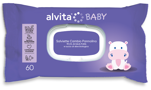 ALVITA BABY SALVIETTE PURE WATER 60 PEZZI - Farmacia Mastrangelo 