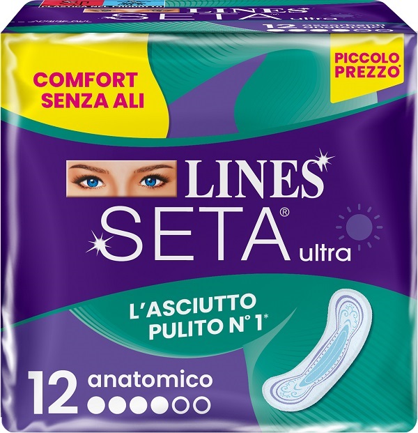 LINES SETA ULTRA ASSORBENTI ANATOMICO DWCT 12 PEZZI - Farmacia Mastrangelo 