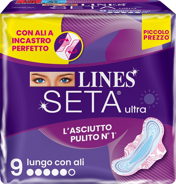 LINES SETA ULTRA ASSORBENTI LUNGO ALI DWCT 9 PEZZI - Farmacia Mastrangelo 