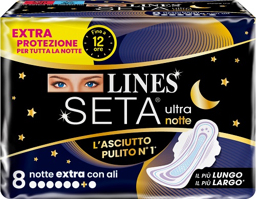 LINES SETA ULTRA ASSORBENTI NOTTE 8 PEZZI - Farmacia Mastrangelo 