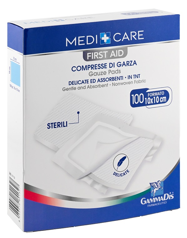GARZA MEDICARE TNT 10X10 CM 100 PEZZI - Farmacia Mastrangelo 