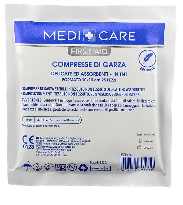 GARZA MEDICARE TNT 10X10 CM 25 PEZZI - Farmacia Mastrangelo 