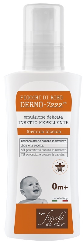 FIOCCHI DI RISO DERMO ZZZZ EMULSIONE DELICATA REPELLENTE 0 MESI + 100 ML - Farmacia Mastrangelo 
