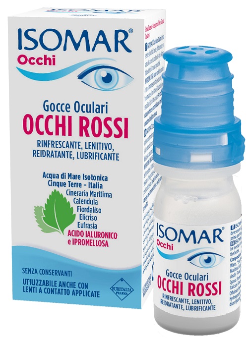 ISOMAR OCCHI ROSSI GOCCE OCULARI ACIDO IALURONICO 0,20% 10 ML - Farmacia Mastrangelo 