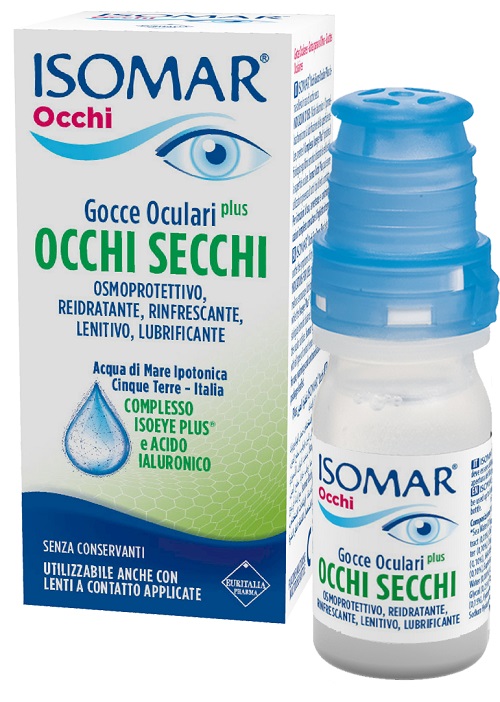 ISOMAR OCCHI SECCHI PLUS GOCCE OCULARI ACIDO IALURONICO 0,25% 10 ML - Farmacia Mastrangelo 